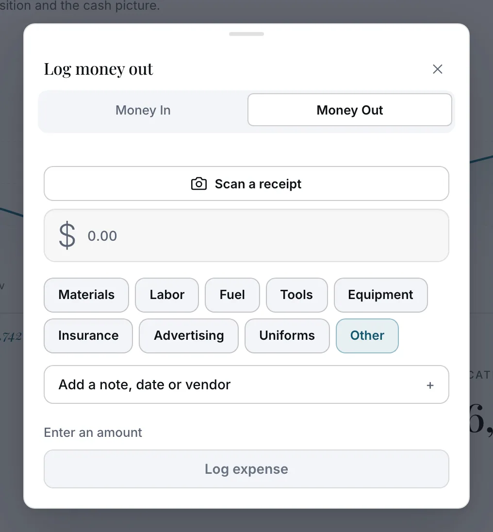 DeskOps — Log an expense